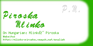 piroska mlinko business card